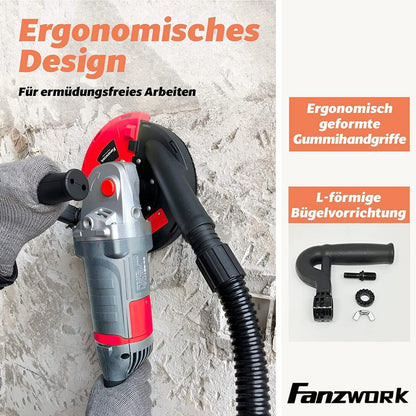 FANZWORK Betonschleifer Betonfräse Set mit Schleiftopf 2000W/180mm