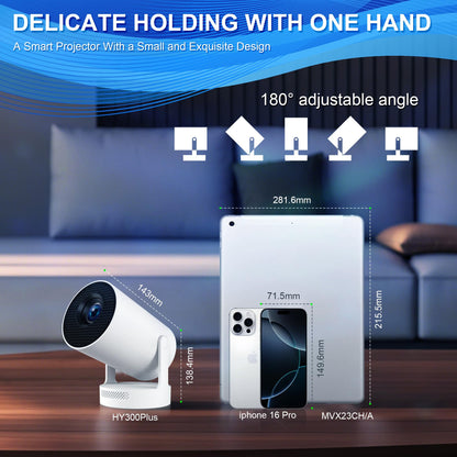 Mini Beamer Tragbarer Projektor WiFi 6 Android 11 1080P Autofokus