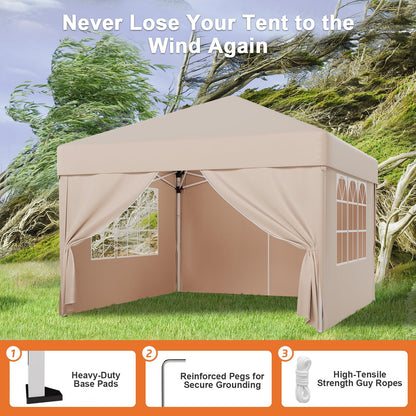 JUMMICO Faltpavillon 3x3 Meter Gartenpavillon – Beige