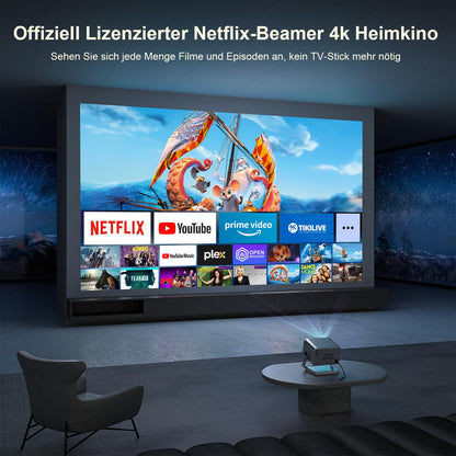 VOPLLS Smart Beamer Projektor - Full HD Netflix Dolby Autofokus