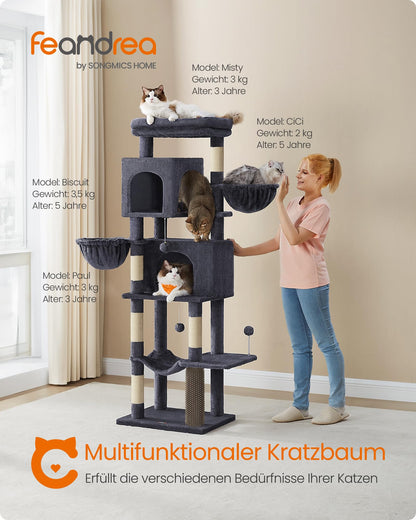 Feandrea Kratzbaum PCT182G02 XL, 175 cm, 2 Höhlen, dunkelgrau