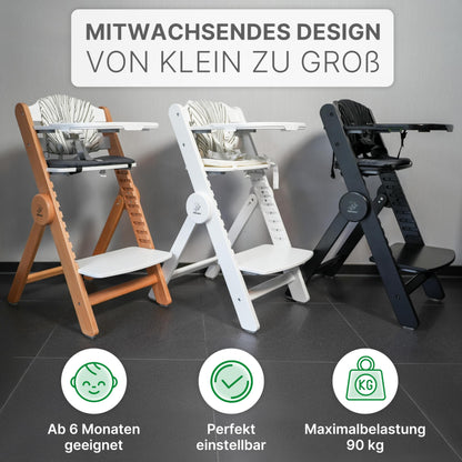 ZWERGHELD® Kinderhochstuhl ZS3 Set mitwachsend - Natur