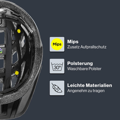 uvex i-vo cc MIPS Allround-Helm, Black-Cloud matt, 56-60 cm