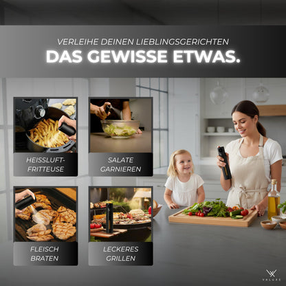 VALUXE Ölsprüher für Speiseöl & Essig, Edelstahl, 2er Set