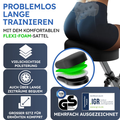 HELDENWERK Heimtrainer klappbar FlexiFoam Ergometer 150kg