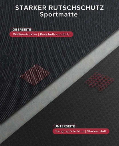 HAPBEAR Yogamatte XXL – Rutschfeste Fitnessmatte 8mm