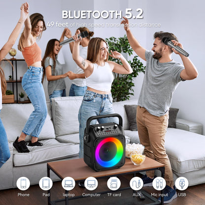 Wowstar Karaoke-Maschine k9-m mit 2 Mikrofonen und Bluetooth