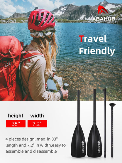 Abahub 2-in-1 SUP- und Kajakpaddel, Aluminium, verstellbar, schwarz