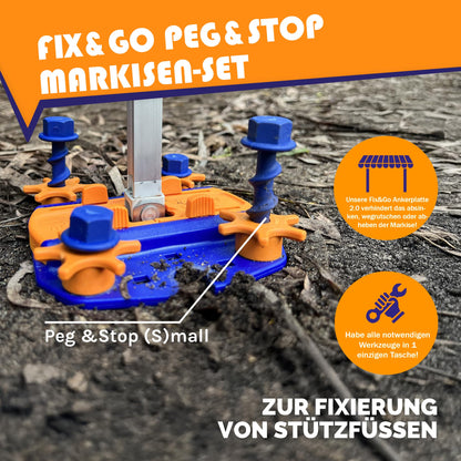 Peggy Peg Markisenset Fix&Go Ankerplatten 2.0 mit Schraubheringen