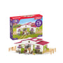 Schleich HORSE CLUB Reiterhof 42344, Spielset mit Reiterin und Pferde – Stall mit Paddocks und Zubehör