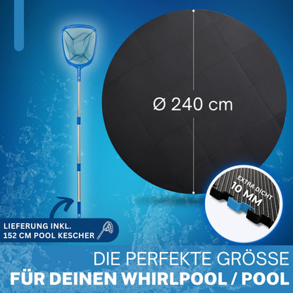 bonsport Whirlpool Unterlage rund 240 cm, Bodenschutzmatte schwarz