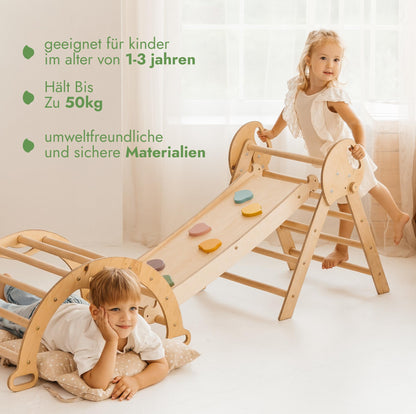 Goodevas 5-in-1 Montessori Klettergerüst Set indoor Spielplatz