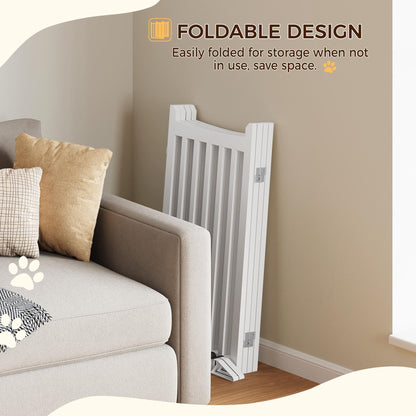 Yaheetech Hundeabsperrgitter faltbar – 4 Paneele, 201,5 cm, Weiss