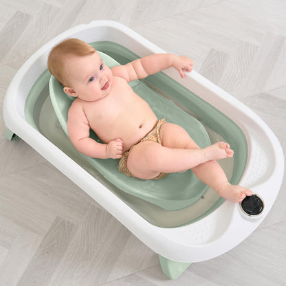 SUPERBE BEBE Babybadewanne faltbar mit Badewannensitz und Thermometer