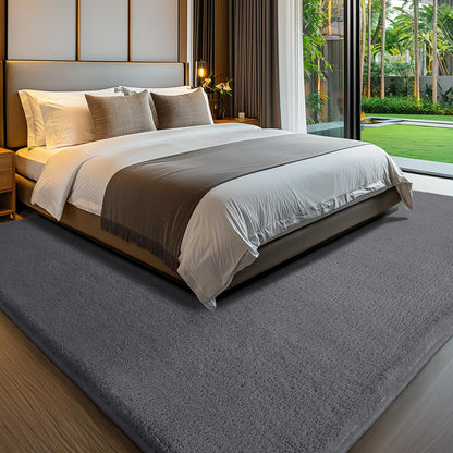 Sour Lemon Wohnzimmerteppich Kurzflorig Waschbar Grau 240x300 cm