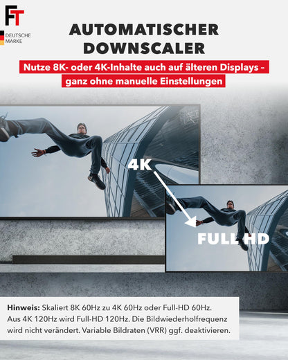 FeinTech SP210 HDMI 2.1 Splitter 4K 120Hz 8K für 2 Monitore