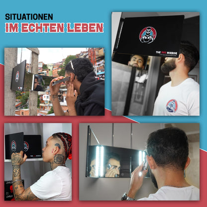 LIPFISBARBERSHOP.COM 360-Grad-Haarschneidespiegel mit LED-Beleuchtung