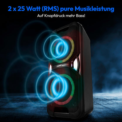 MEDION PE-1 Pure Partybox Bluetooth-Lautsprecher mit Karaoke