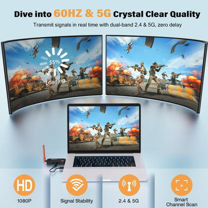 2025 HDMI Wireless TX/RX 4K - Set bis 6 Empfänger, 50m