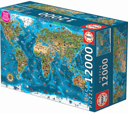 Educa Weltwunder Puzzle 12000 Teile – Weltkarte (19057)