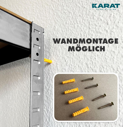 KARAT Schwerlastregal 2er Set, 5 Böden, 40 x 90 x 180 cm, verzinkt