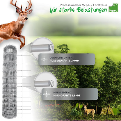 Panorama24 Wildzaun 150/13/15 Knotengeflecht 50m