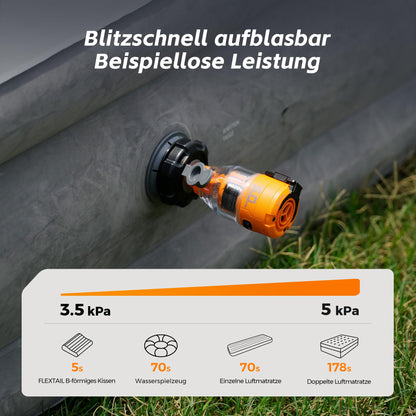 FLEXTAILGEAR MAX Pump 3 Tragbare Luftpumpe mit Licht, Orange