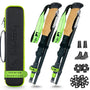 Alpteq Wanderstöcke faltbar aus Aluminium mit Korkgriff, Lime Green – Trekkingstöcke in Grün zum Wandern und Nordic Walking