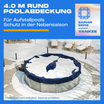 Yankee Poolabdeckung rund für 366-400 cm Pools - Ø 460 cm blau
