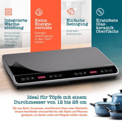 Stillstern ChefKoch Xtreme Duo Doppel-Induktionskochfeld 3600 W