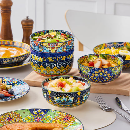 vancasso SIMI Geschirrset 24-teilig aus Porzellan, Boho Tafelservice