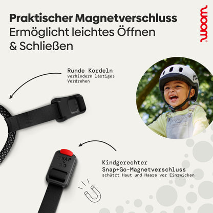 woom READY Kinder-Fahrradhelm, Pale Grey, Grösse S (50–53 cm)