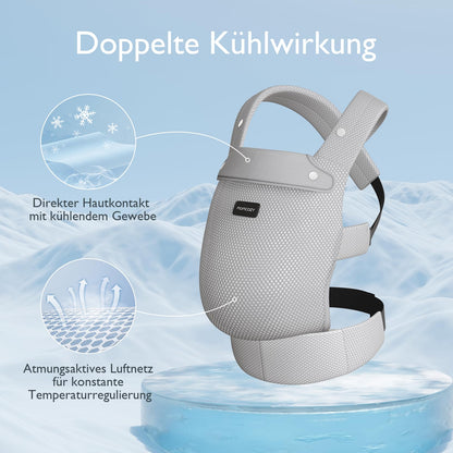 Momcozy Atmungsaktive Ergonomische Babytrage - Air Mesh Grau