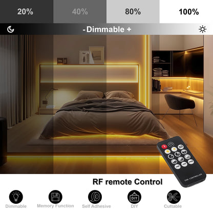 luktix COB LED Streifen 10m warmweiss 3000K dimmbar mit Fernbedienung
