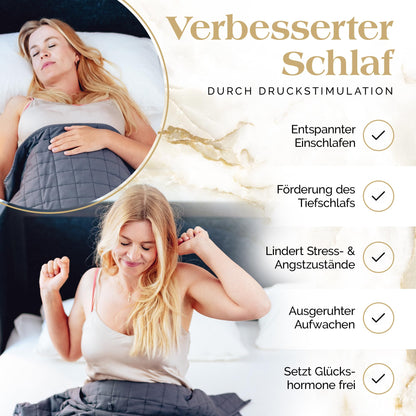 Akroma Premium Gewichtsdecke – Schwere Entspannungsdecke 12kg 155x220cm