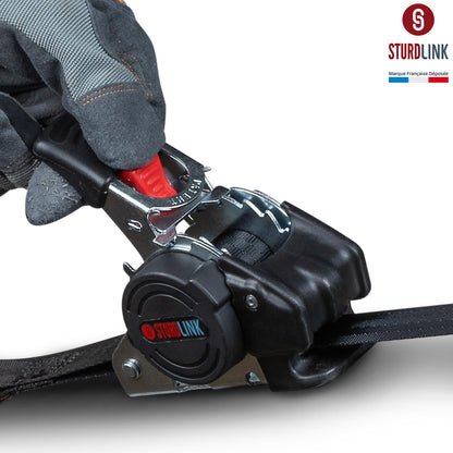 Automatik Spanngurt 3m 25mm S-Haken – 4er Set selbstaufrollend