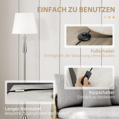 HOMCOM 3er-Lampenset Steh-/Tischleuchten - Vintage Creme