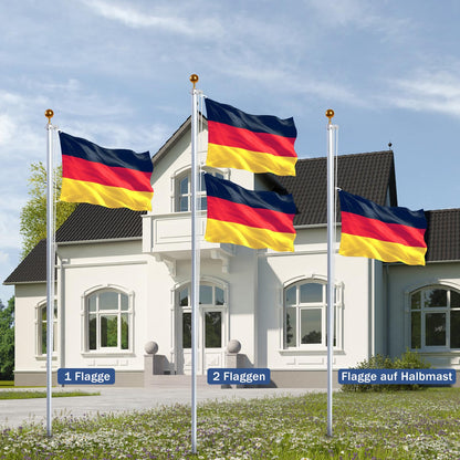 NQ Fahnenmast 6m Aluminium höhenverstellbar stabil – Silber