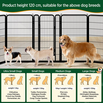Yaheetech Welpenlaufstall – 8-teilig, 120cm hoch, faltbar