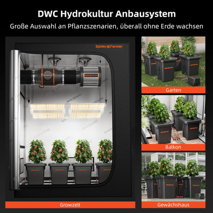 Spider Farmer DWC Hydrokultur Anbausystem 27L - 4 Eimer