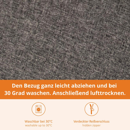 sleepling Bankauflage 200x40 cm, Sitzkissen Outdoor, dunkelgrau