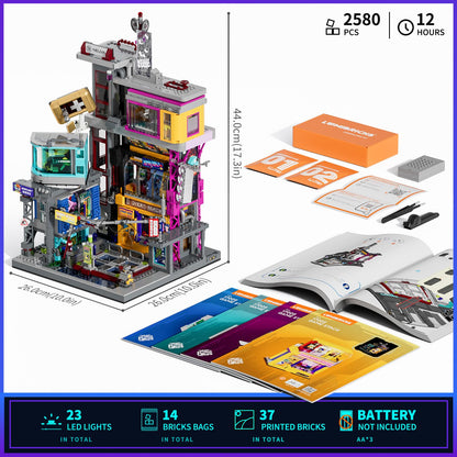 Lumibricks Cyberpunk Spielhalle Klemmbausteine Set mit 2580 Teilen