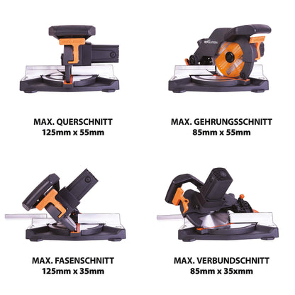 Evolution R210CMS Gehrungssäge - 210mm Multimaterial für Holz & Metall