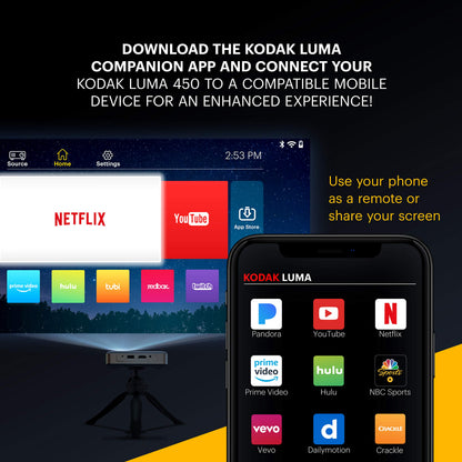 KODAK Luma 450 Tragbarer Full HD Smart Projektor 1080p