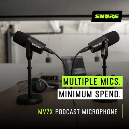 Shure MV7X dynamisches XLR Mikrofon für Podcasting – schwarz