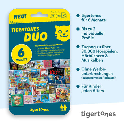 tigermedia tigertones Duo Prepaid 6 Monate Audio-Streaming für Kinder