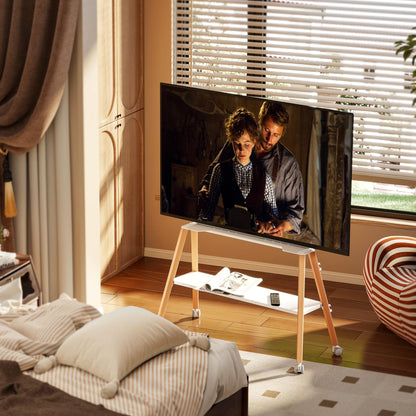 ECOTINY Easel Design TV Ständer mit Rollen – 49-75 Zoll