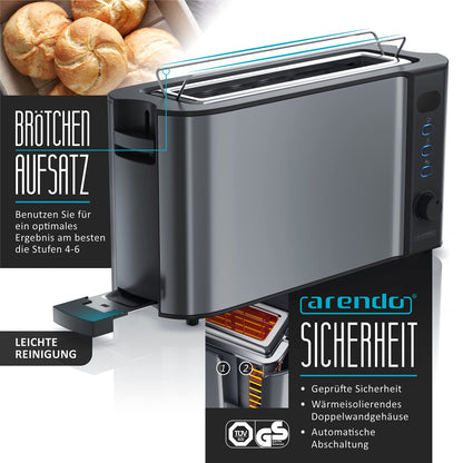 Arendo Wasserkocher Toaster Set – Edelstahl Cool Grey