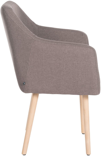 CLP Esszimmerstuhl Utrecht Stoffbezug Taupe Naturholz
