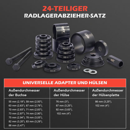 Orion Motor Tech Radlager Radnabe Abzieher Werkzeug Set - 24tlg